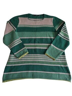 Gudrun Sjoden Large Green Striped Sweater